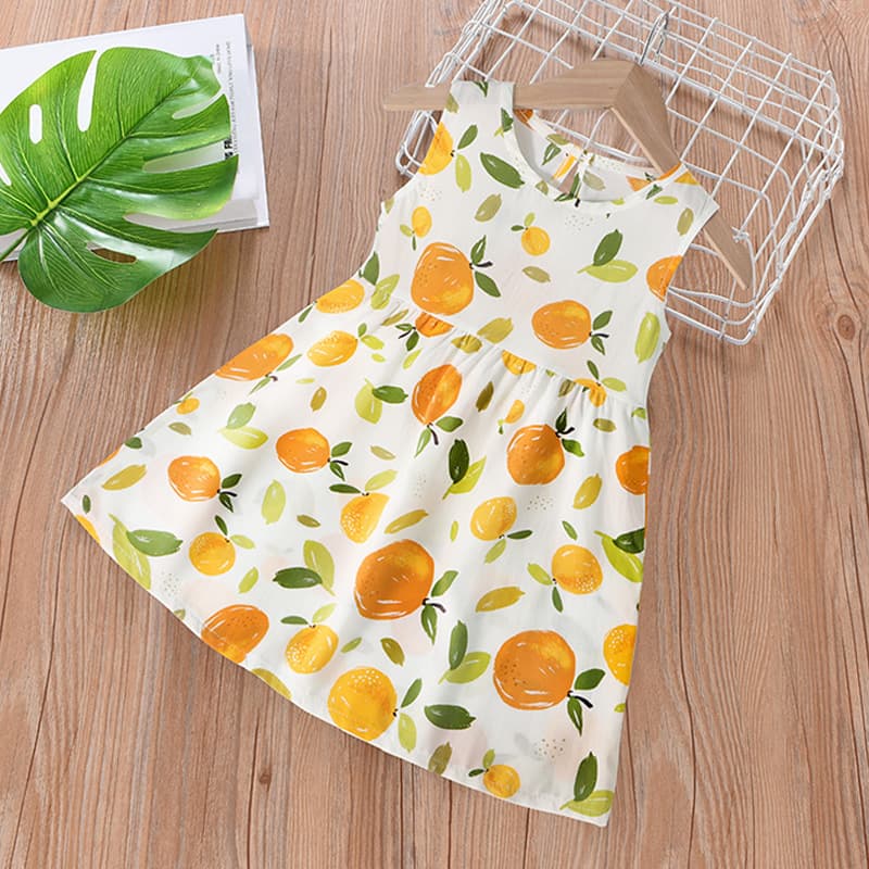 Cross-border Children's Summer Dress, Girls Floral Princess Dress, Beach Dress, New Summer Cotton Silk Strapless Vest Dress