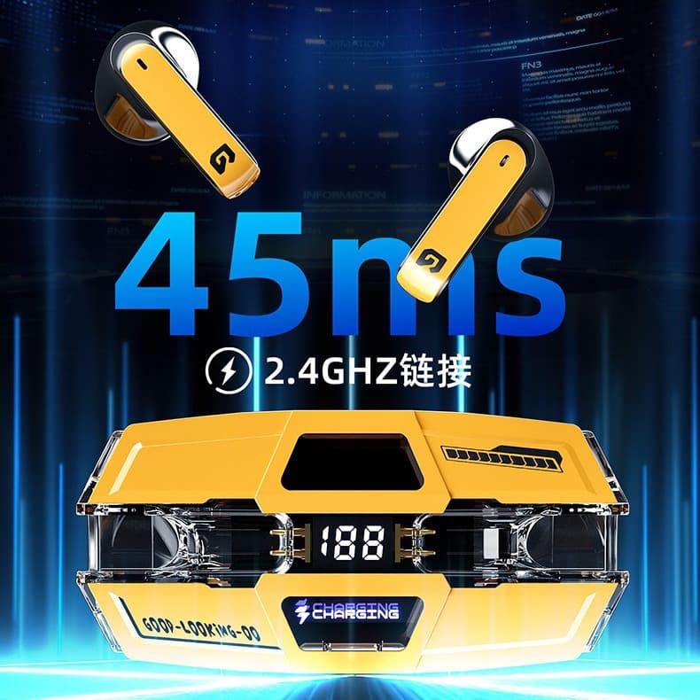 New Cross-Border G49 Bluetooth Earphones Digital Display Semi-In-Ear High-Definition Sound Low Latency Esports Gaming Headphones TWS
