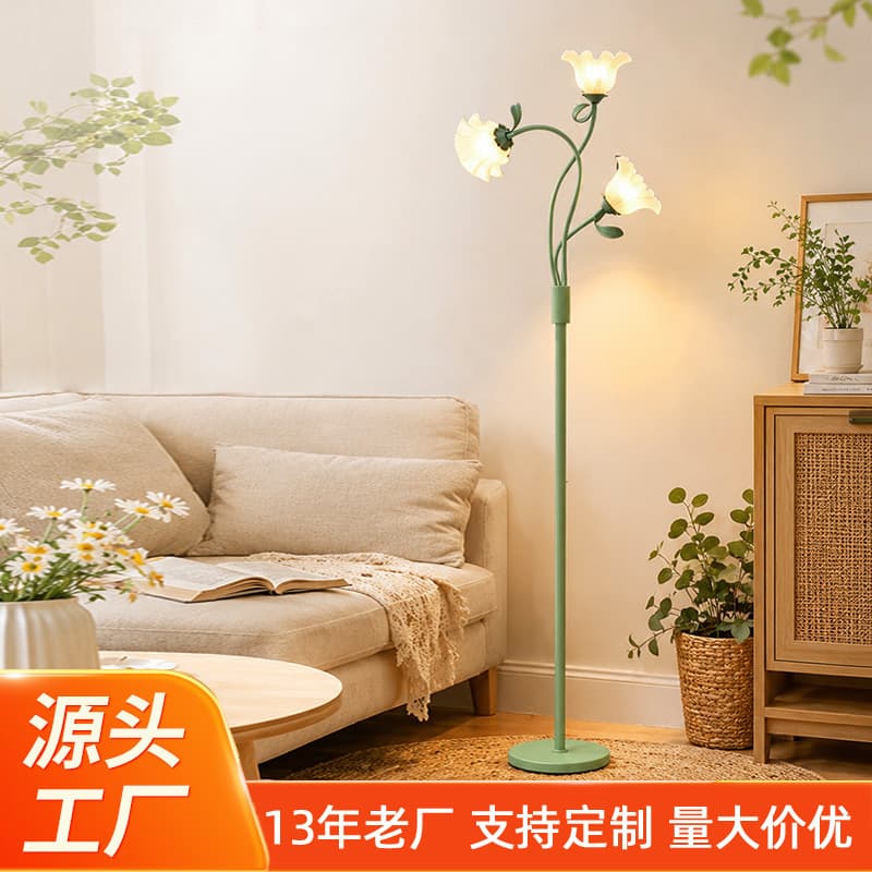 Lily of the Valley Floor Lamp Pastoral Style Standing Ambient Light Sofa Side Bedroom Decorative Lamp Manufacturer Wholesale Floor Lamp Bedroom