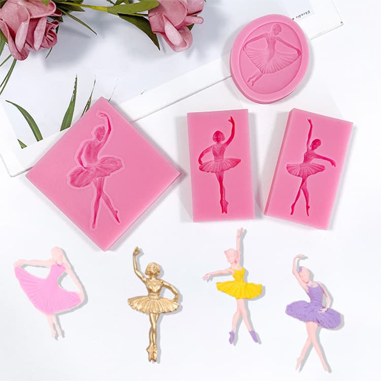 Ballet Girl Cake Decoration Liquid Silicone Mold for Gumpaste DIY Handmade Chocolate Baking Fondant Mold