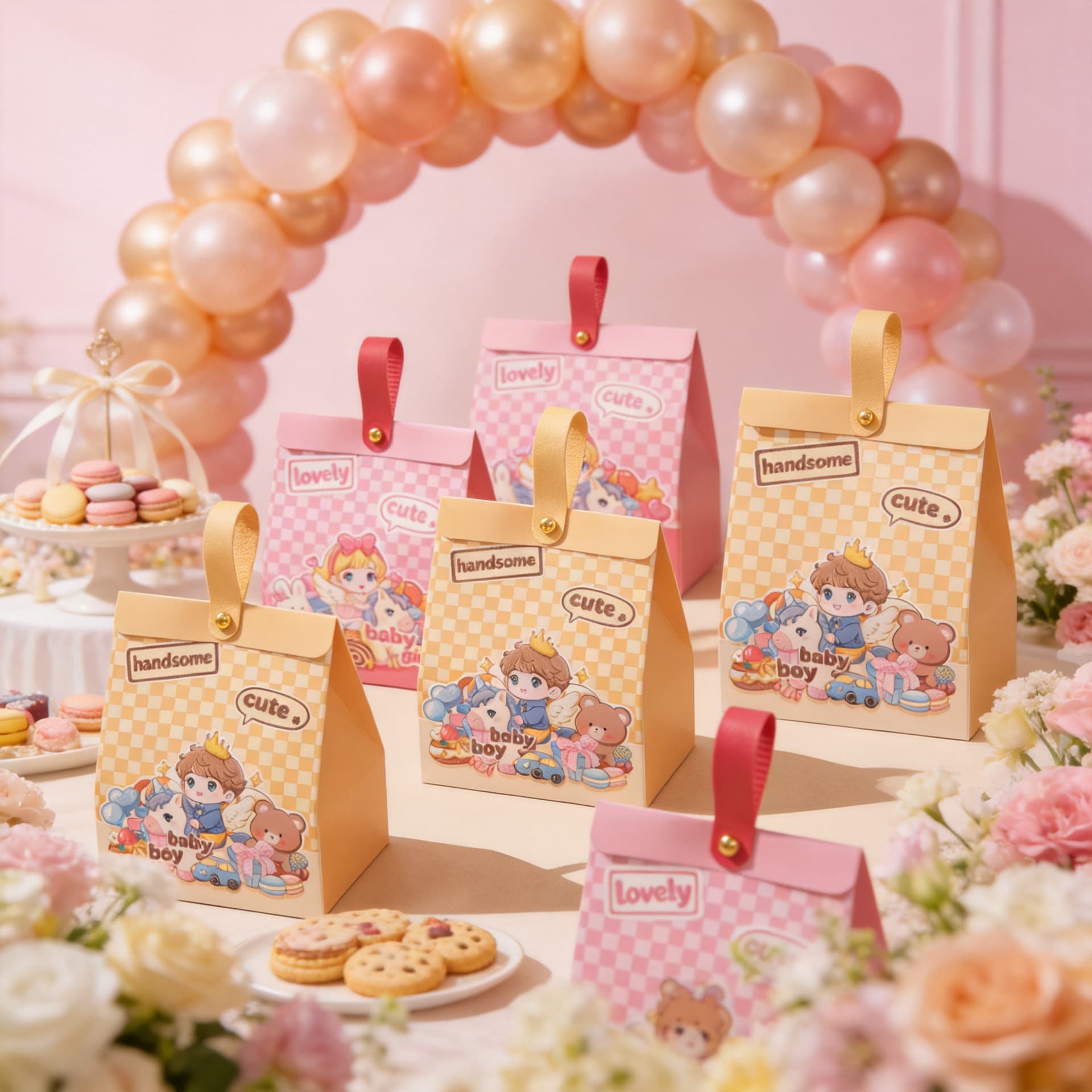 Children's baby full moon banquet wedding candy box high-end niche empty box creative hand-raised high-end atmosphere 2026 new style