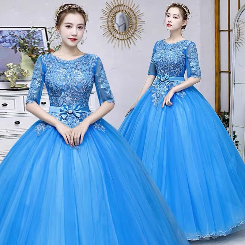 Evening Dress New Style Music Dress Stage Solo Art Exam Women Long Performance Dress Puffy Skirt Studio Dress Host