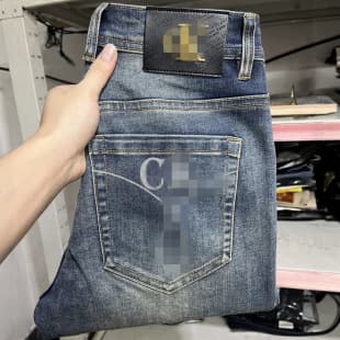 Guangzhou Xintang Men's Jeans Spring/Autumn Light Luxury Korean Style Stretch Slim Fit Original Label American Style Cross-Border