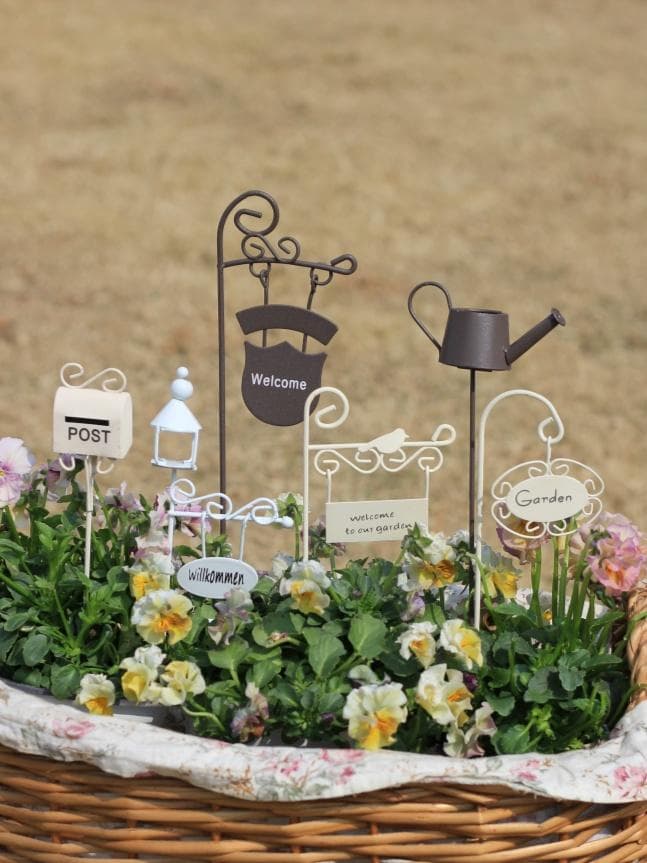 Japanese Zakka Iron Mini Bucket Flower Pot Iron Flower Arrangement Iron Garden Succulent Ornaments Balcony Landscaping