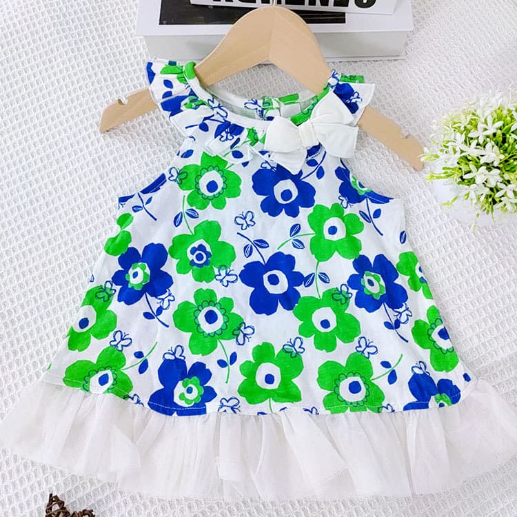 Summer Girls Printed Sleeveless Dress Princess Dress Baby Girl Summer Wear Beach Kids Dress Clearance Children's Clothing
