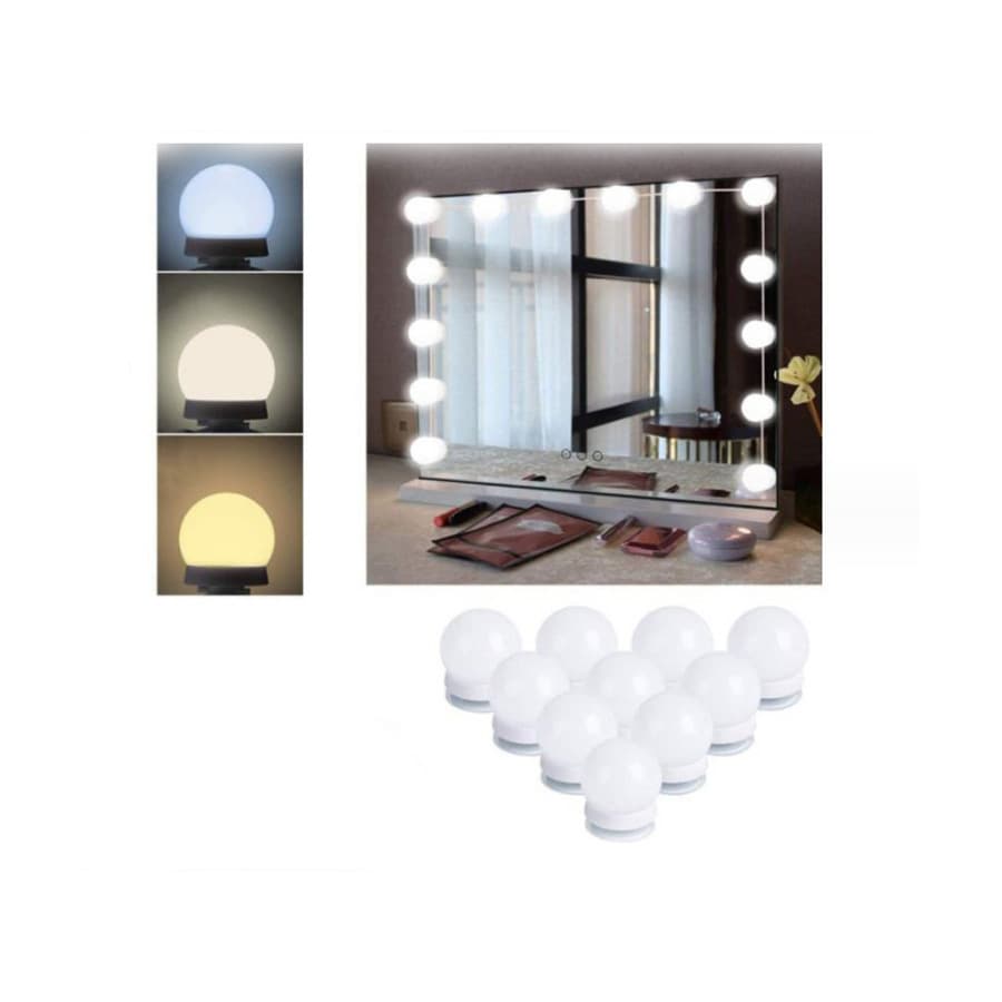 Cross-border LED vanity light, rotating cord retraction, dimming and color-adjusting, makeup mirror fill light, dressing table light, 10 bulbs