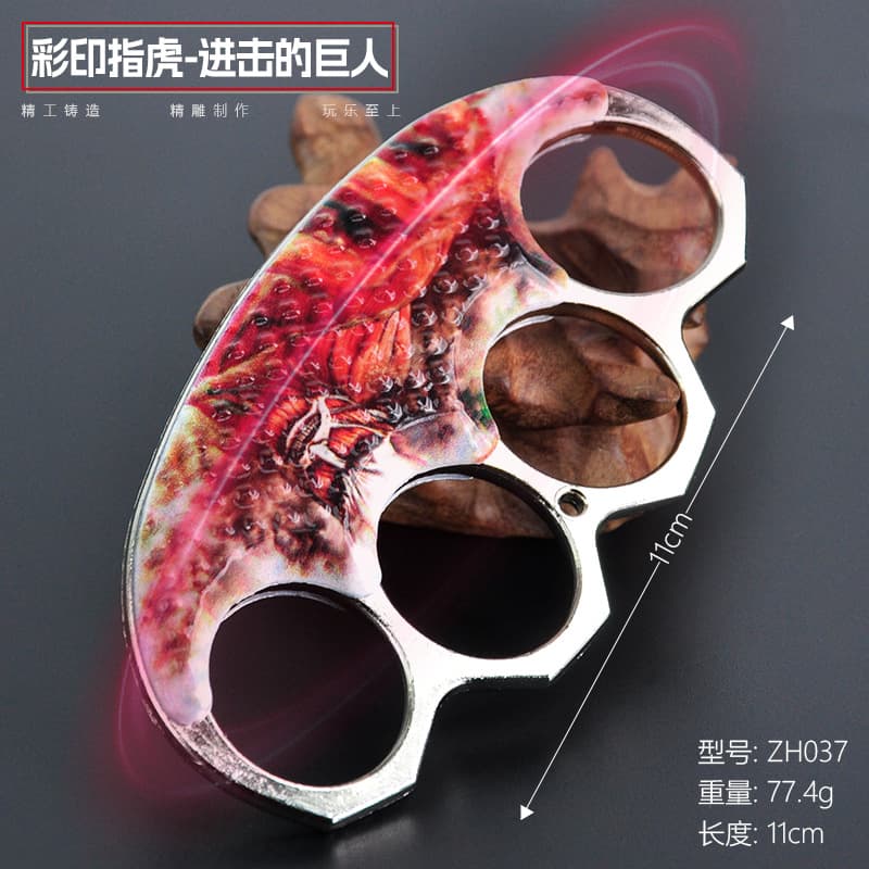 Anime Game Color-Printed Knuckle Duster Attack on Titan Outdoor Prop Student Toy Model Alloy Metal Craft Ornament