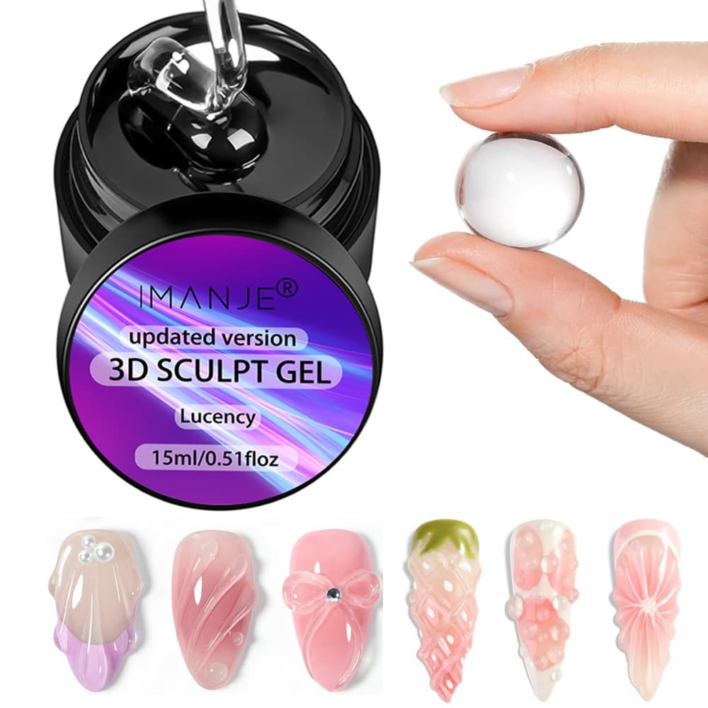 Cross-border hot-selling foreign trade nail art 3D modeling glue three-dimensional non-stick wearable nail shaping glue transparent solid glue