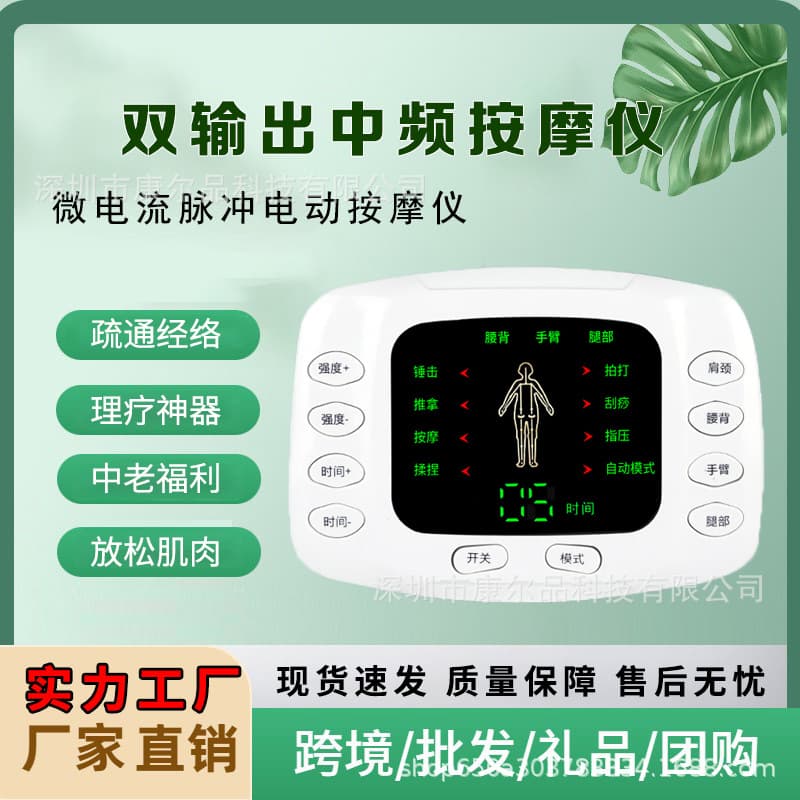 New EMS Cross-border Full Body Massager Medium Frequency for Middle-aged and Elderly Multi-functional Dual Output Pulse Physiotherapy Device