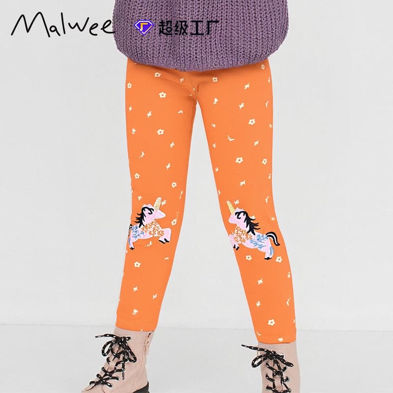 Cross-border Malwee Children's Pants Autumn/Winter New Style European and American Toddler Girls' Cute Elastic Waist Autumn Leggings
