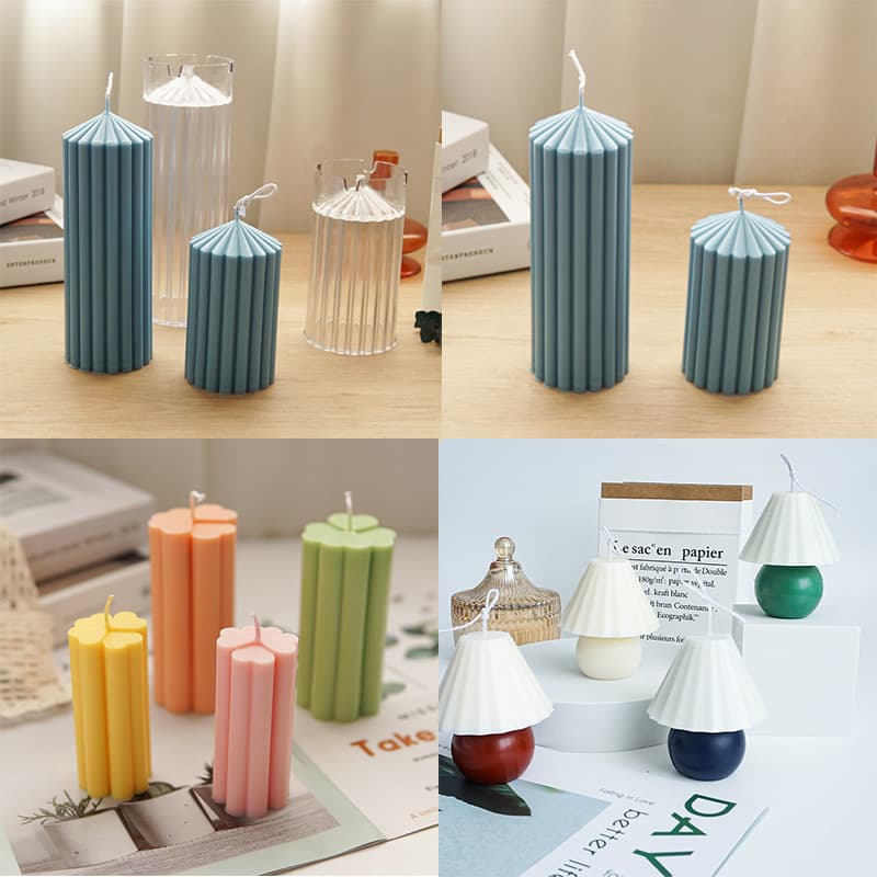 Plastic Candle Mold DIY Aromatherapy Candle Column Heart Shaped Table Lamp Holder Modern Simplicity Acrylic Transparent Color