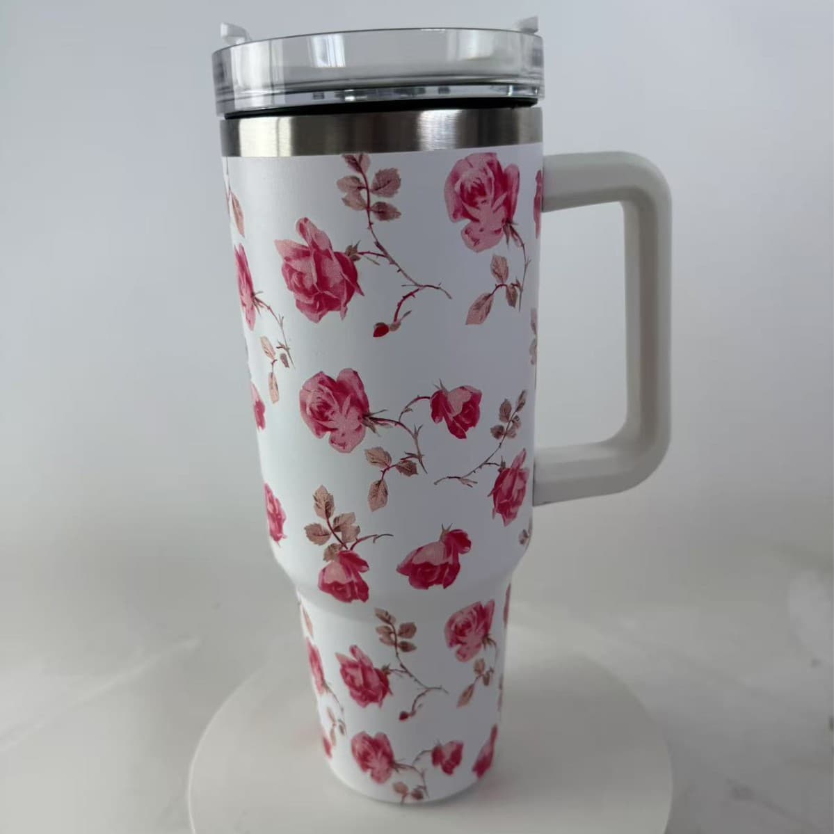 Cross-border 3D Printed 40oz Handle Cup Car Cup Insulated Hot and Cold Large Capacity Ice Tumbler Tie-Dye Process Paint Transfer