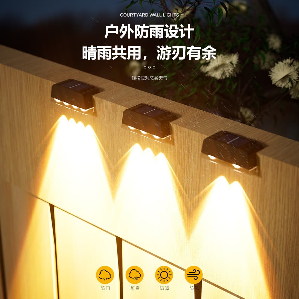 Solar Wall Light, Courtyard Step Light, Villa Stair Light, Home Pathway Light, Waterproof Fence Light, Decorative Light