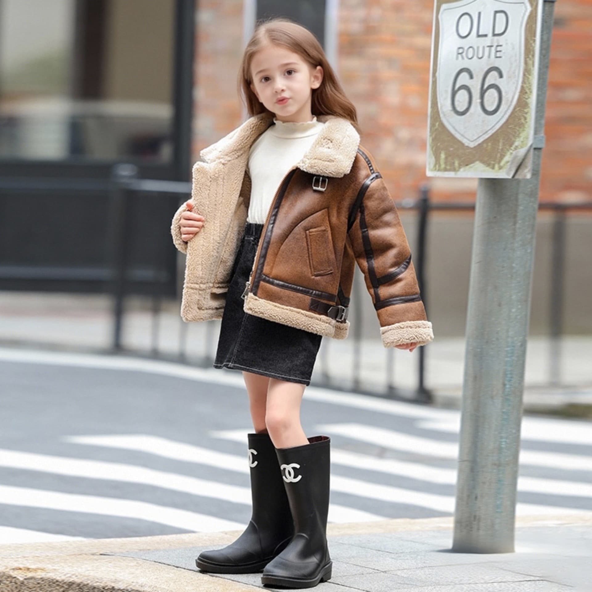 Suede Jacket 2026 Autumn/Winter Unisex Leather Jacket with Fur Lining, Thickened Kids Winter Coat