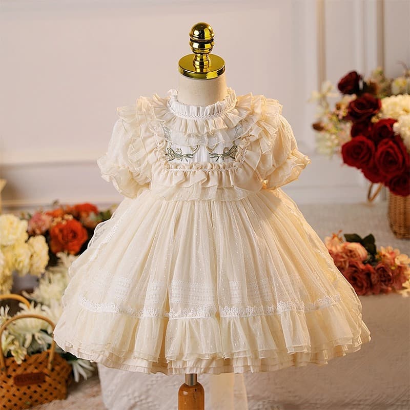 Champagne Lolita Dress for Baby Girls 2026 New Style Fairy Runaway Princess Birthday Gown
