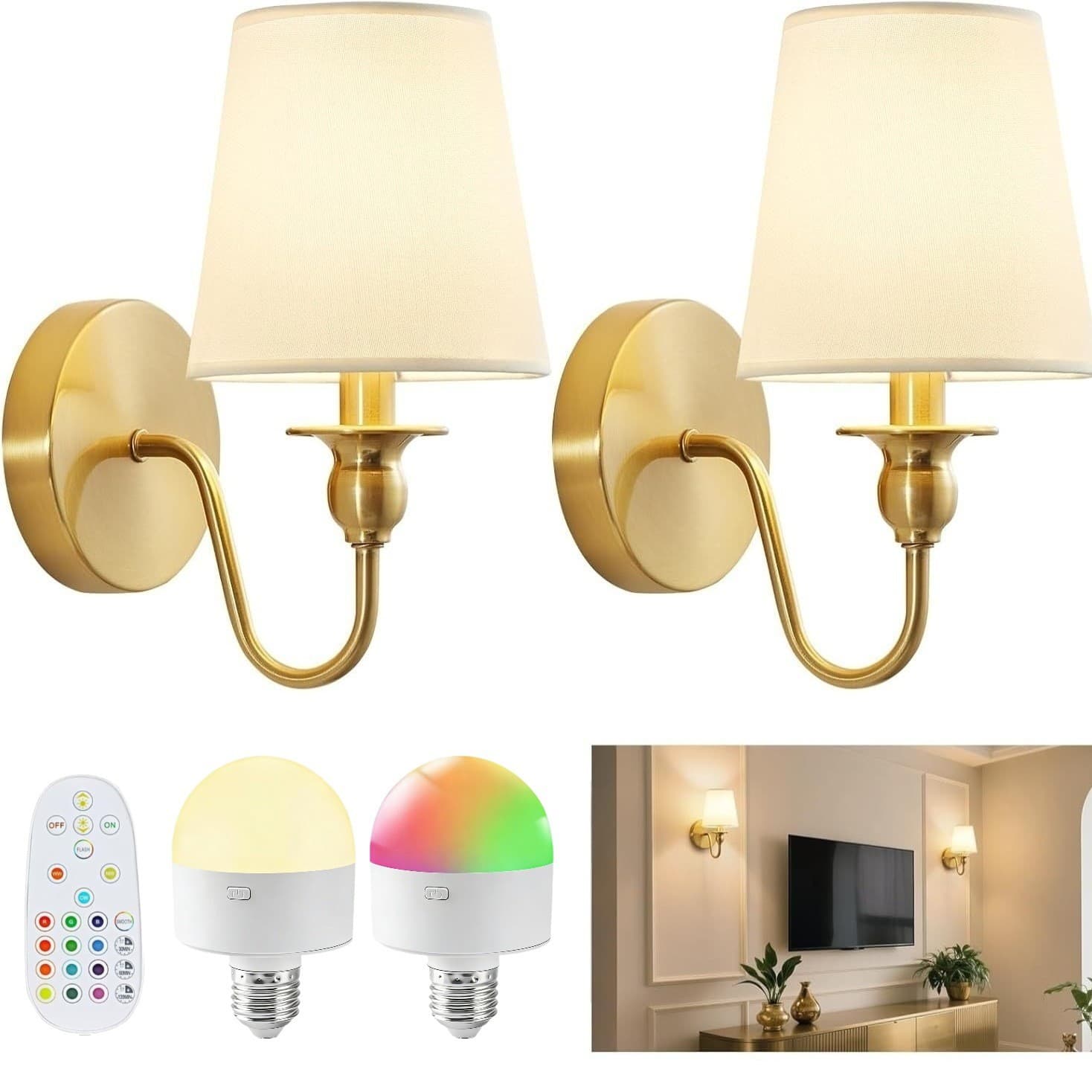 Cross-border Wireless Charging Wall Lamp New Creative Bar Light American Style Living Room Bedside Wall Lamp Charging RGB Lighting