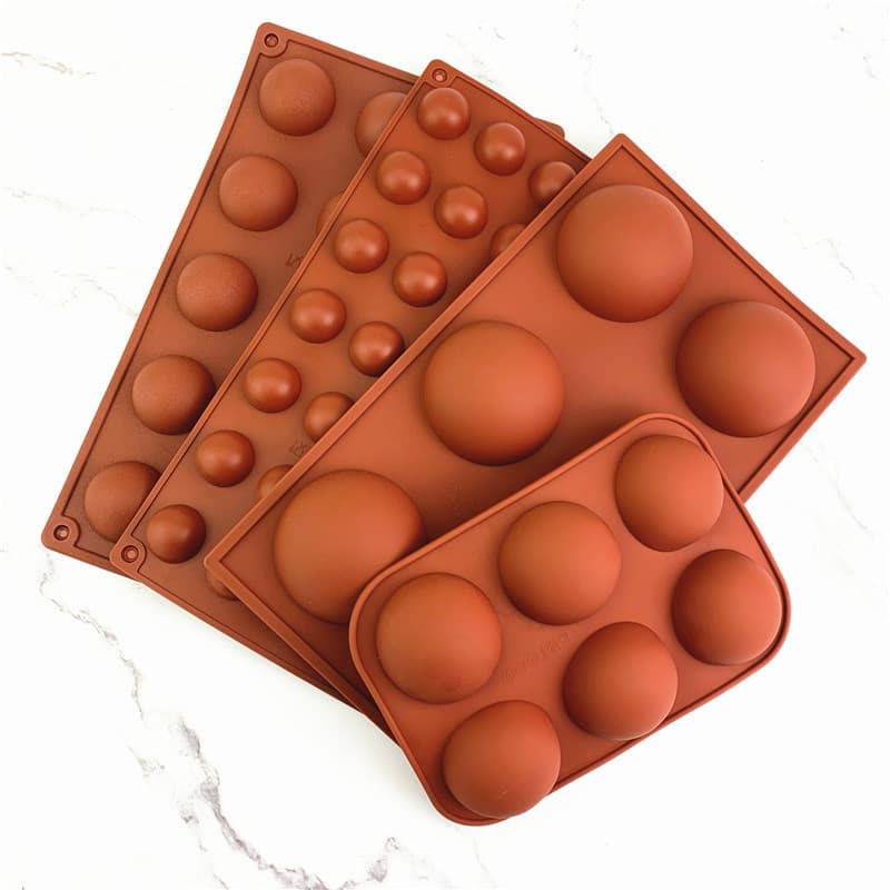 Silicone Chocolate Mold Semi-Circle Cake Pudding DIY Handmade Soap Mold Small Large Semi-Circle Multi-Piece Baking Tools
