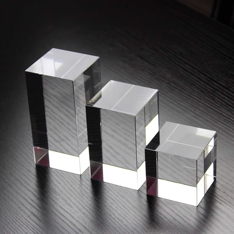 Transparent K9 Crystal Glass Ornament Base Cake Stand Support Base Engraving 3D Laser Inner Carving Material