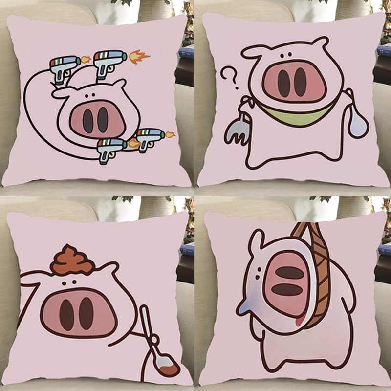 Cartoon Cute Piggy Plush Pillow, Playful Pink Pig Creative Cushion, Girl's Heart Dormitory Classroom Nap Pillow