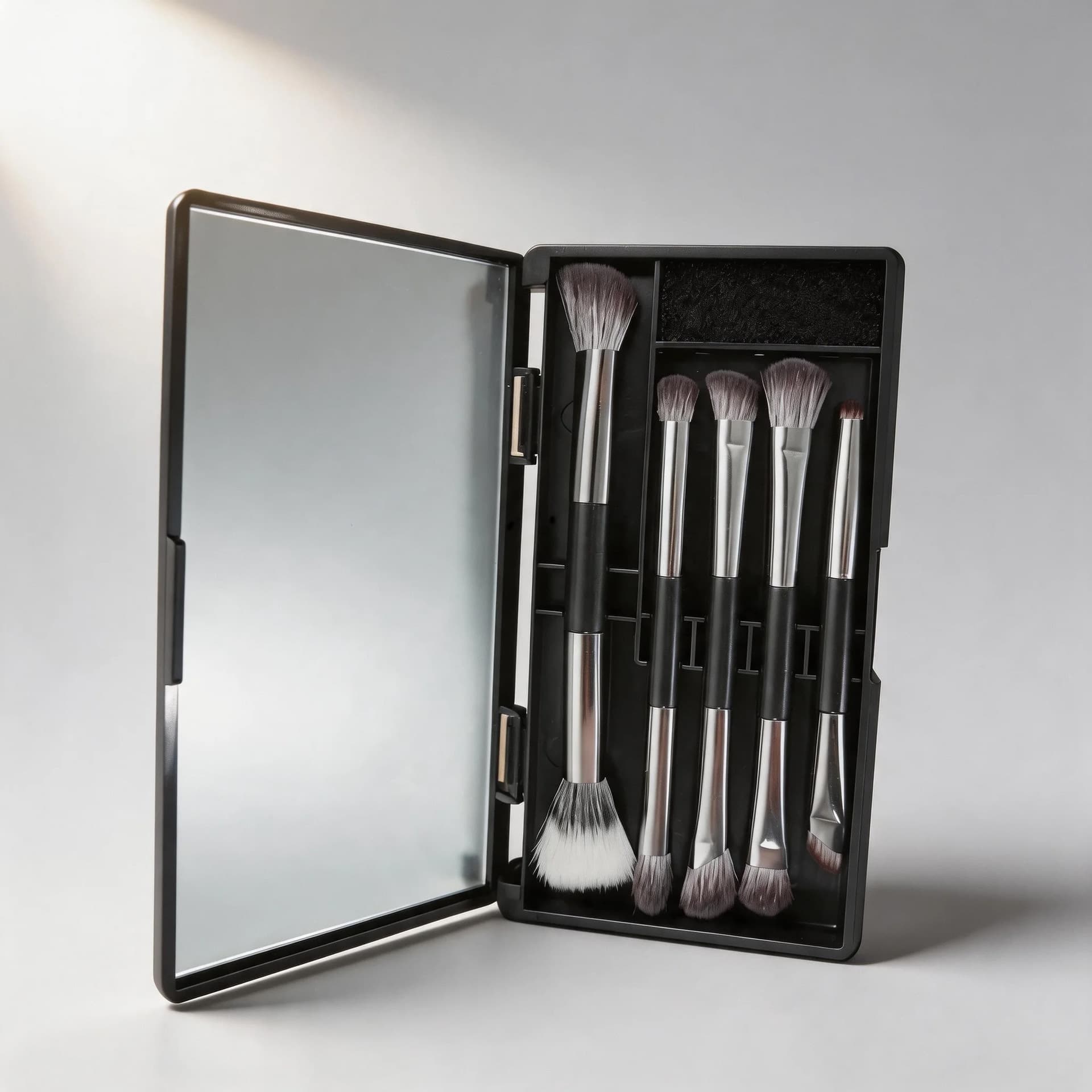 Little Sparrow double-headed makeup brush set with mirror box eye shadow brush portable brush spot wholesale temu delivery