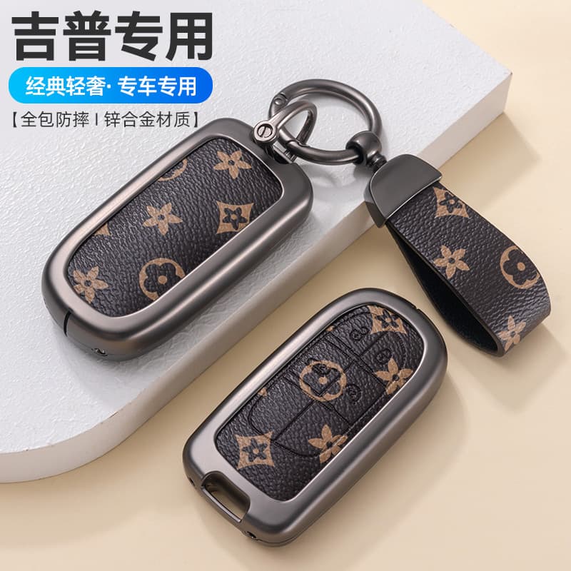 JEEP Key Case Cover for Compass, Cherokee, Renegade, Grand Cherokee, Commander Buckle Bag