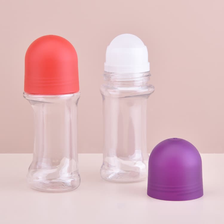 Factory Wholesale Transparent Roll-On Bottle 50ml Plastic Roll-On Bottle Massage Essential Oil Bottle Deodorant Roll-On
