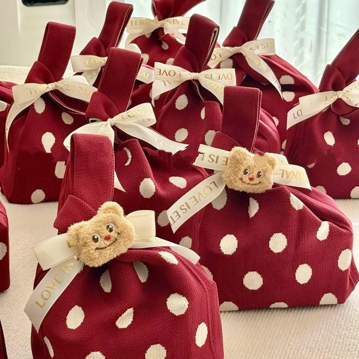 High-quality thickened new knitted bag baby party souvenir portable bridesmaid gift bag wedding full moon birthday party