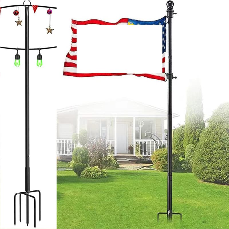 Amazon outdoor advertising flagpole with interlocking joint, handheld flagpole, metal flagpole, ground-mounted wedding utility pole