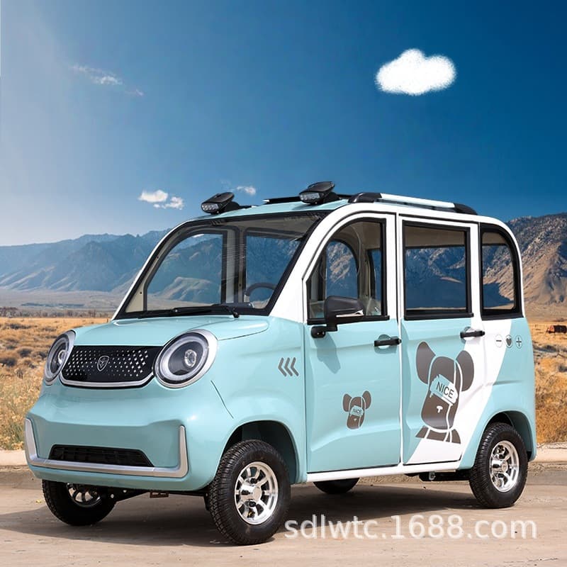 Foreign Trade Export Small Household Electric Scooter for Women, Four-Wheel Fully Enclosed Electric Vehicle, Elderly Mobility Scooter, Lithium Battery