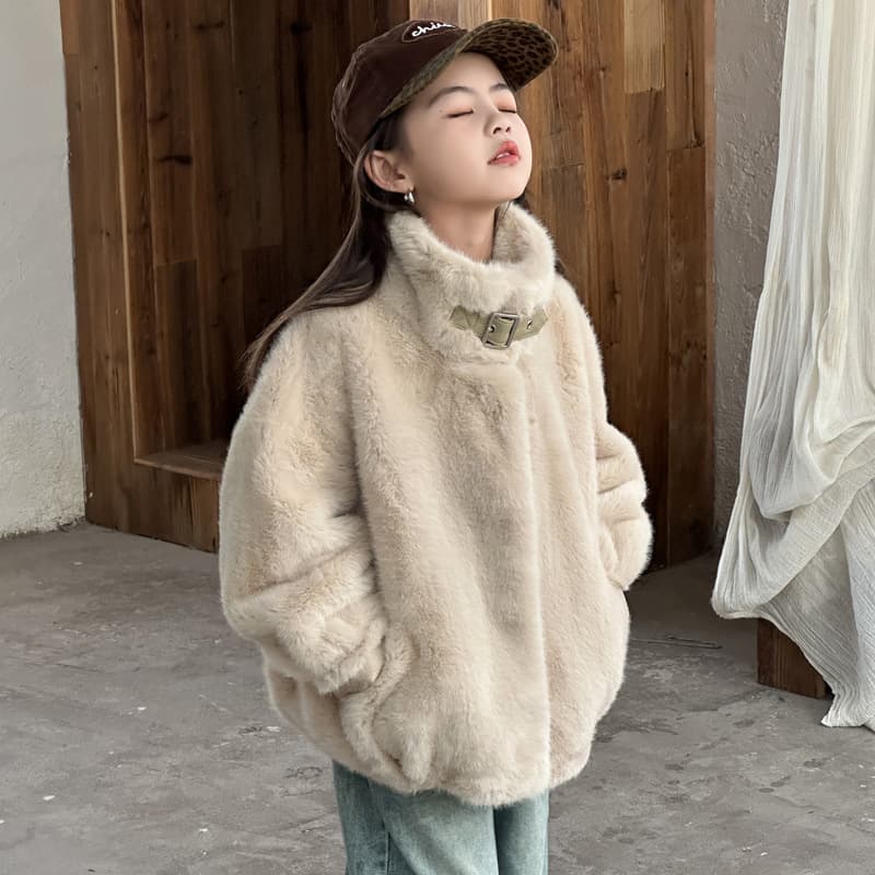 New autumn/winter children's fur coat, girls' imitation mink fur one-piece coat, thickened mink fleece, short style.