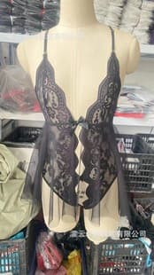 European and American Sexy Lace Babydoll Sleepwear for Women, Pure Desire Style Hot Lingerie, Plus Size Sheer Nightgown