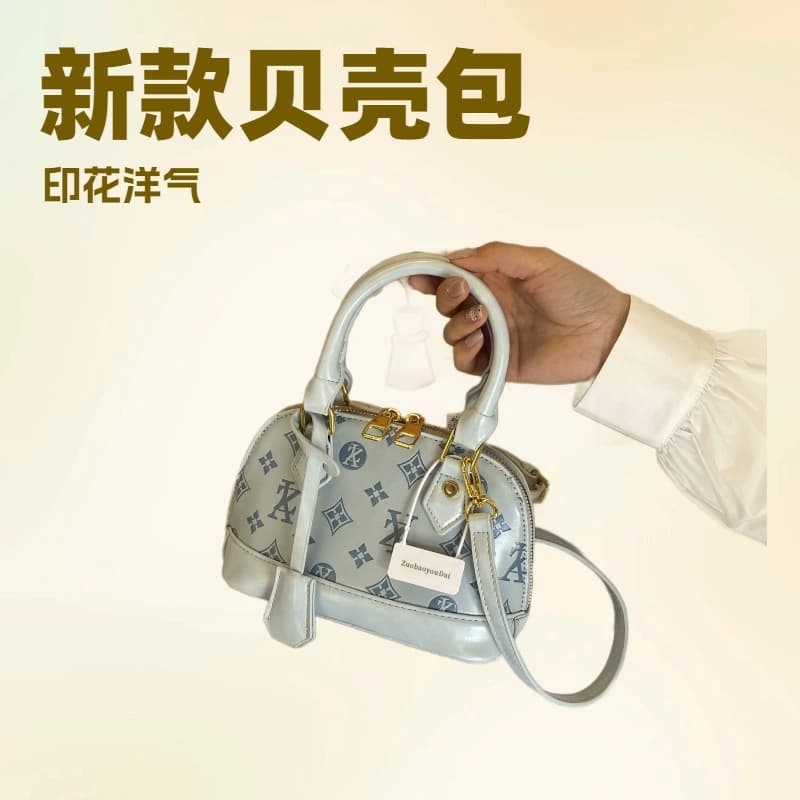 Cross-border shell bag for women 2026 new versatile shoulder crossbody bag niche design fashion printed letter handbag