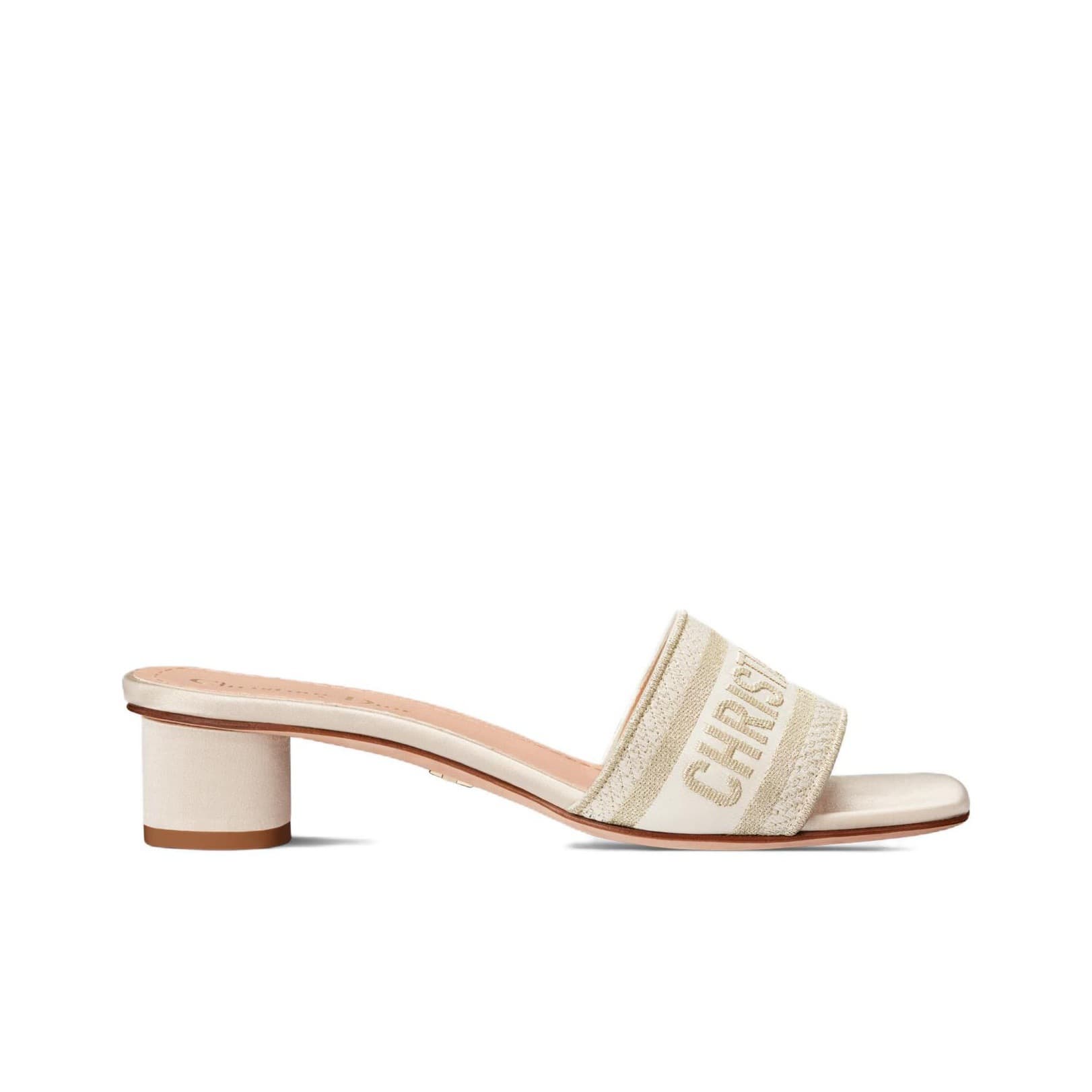 D Brand Embroidered Slippers Women 2026 New Rhinestone Square Toe Round Heel Outdoor Casual Beach One-Strap Chunky Heel Sandals