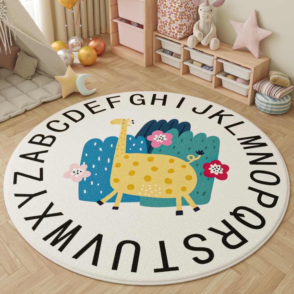 Children's floor mat room round toy reading area play carpet thickened anti-fall silent mat baby climbing mat