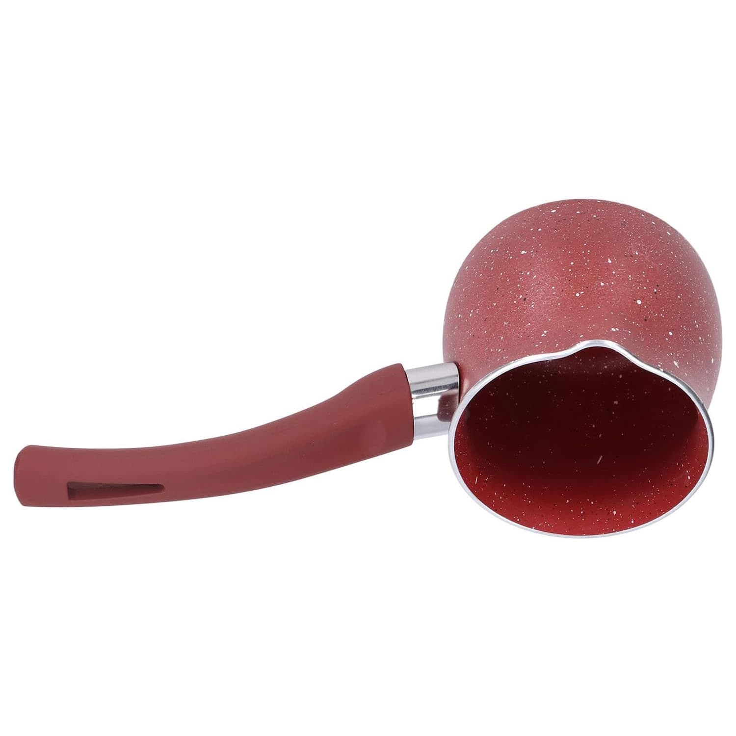 Red Single-Handle Coffee Pot Milk Pan Aluminum Non-Stick Granite Coating Milk Pan Heat-Insulated Handle Coffee Pot Wholesale