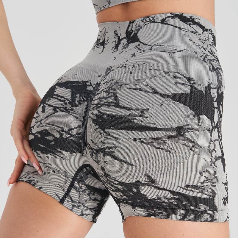 New Cross-Border Tie-Dye 3-Inch Shorts Women Sports Fitness Shorts Comfortable High-Waist Quick-Dry Stretch Tight Yoga Pants