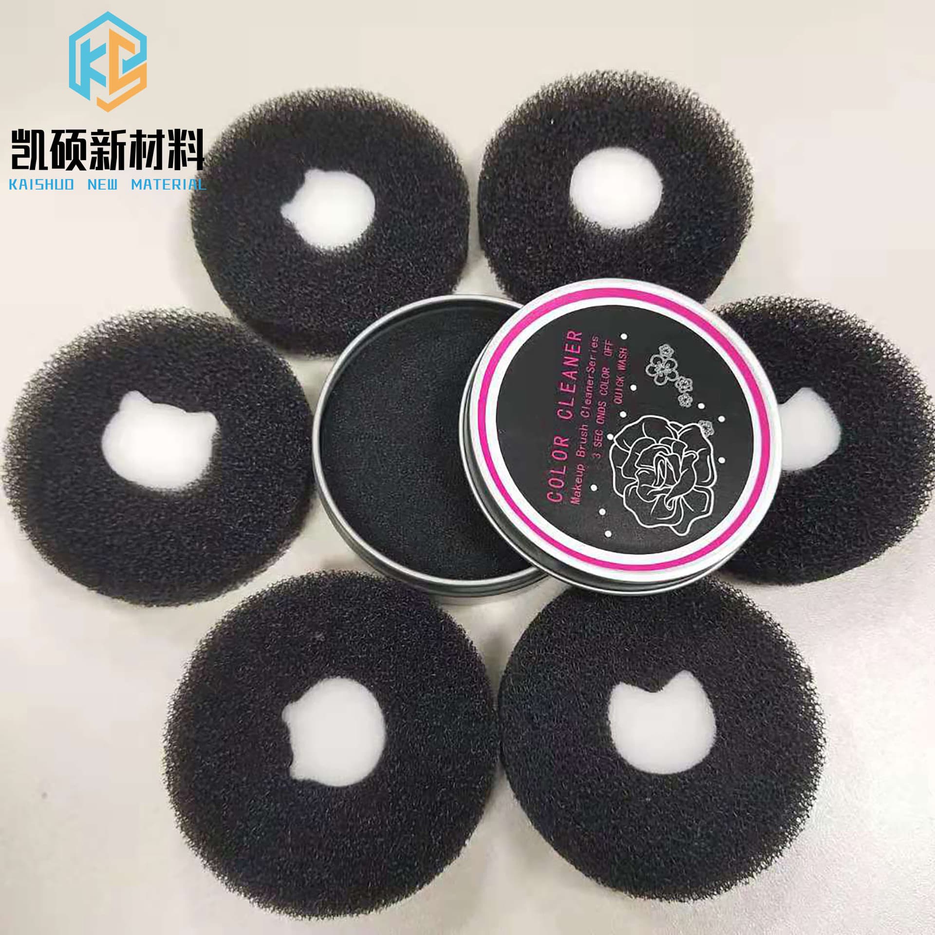 Kaishuo supplies makeup brush cleaning sponges, cushion inner sponges, irregularly shaped bursting cotton, and filter cotton.
