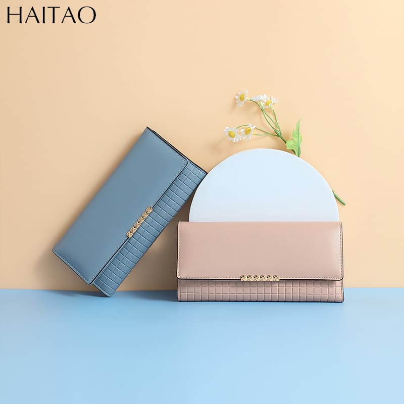 New Wallet Women's Long Wallet 2023 Coin Purse Women's Premium Solid Color Zipper Clutch Bag Direct from Manufacturer