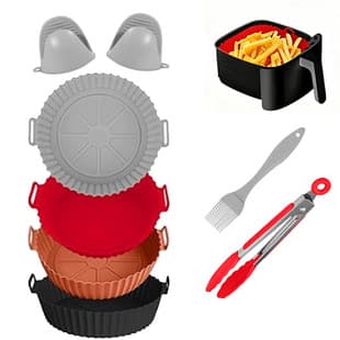 Cross-border Air Fryer Silicone Baking Tray Set, High Temperature Resistant, 75g Air Fryer Liner for Air Fryer Baking Tray