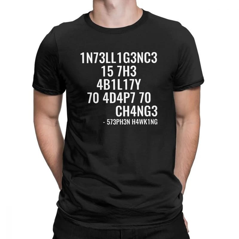 [Cross-border EU Size] Creative Men T-Shirts Funny Geek Tops Intelligence