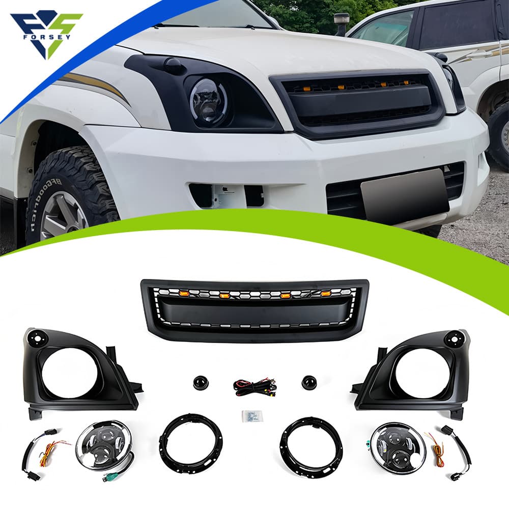 Suitable for Prado Fj120 2003-2009, Front Grille with Lights