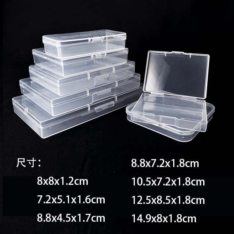 Yiwu Amazon Parts Box 1.8cm Transparent Storage Box for Jewelry, High-Clarity Rectangular Small Plastic Box