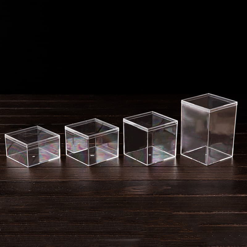 Square transparent acrylic box with lid ps plastic jewelry gift candy wedding candy packaging storage display box