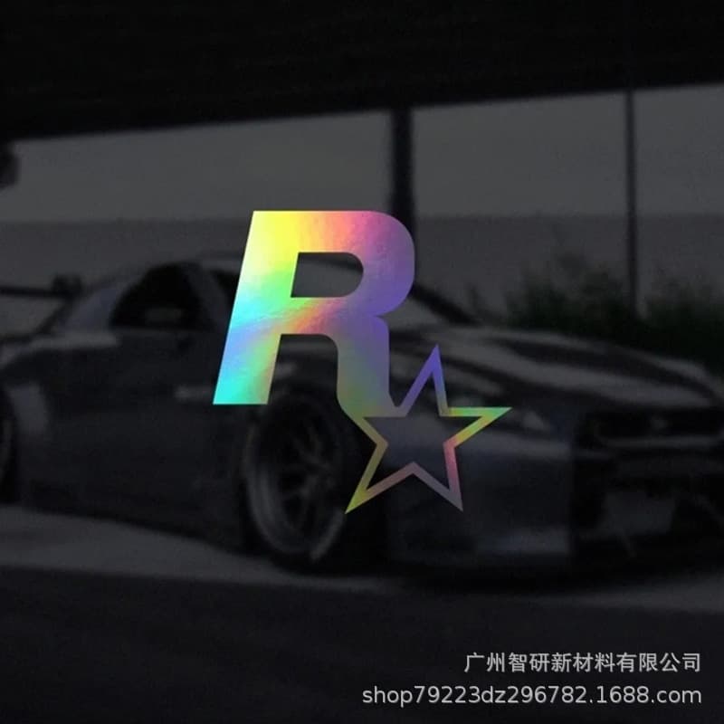 Car Sticker JDM Tuning Electric Game Accessories GTA5 Racing R Star Car Sticker Triangular Window Sticker Fuel Tank Cap Sticker