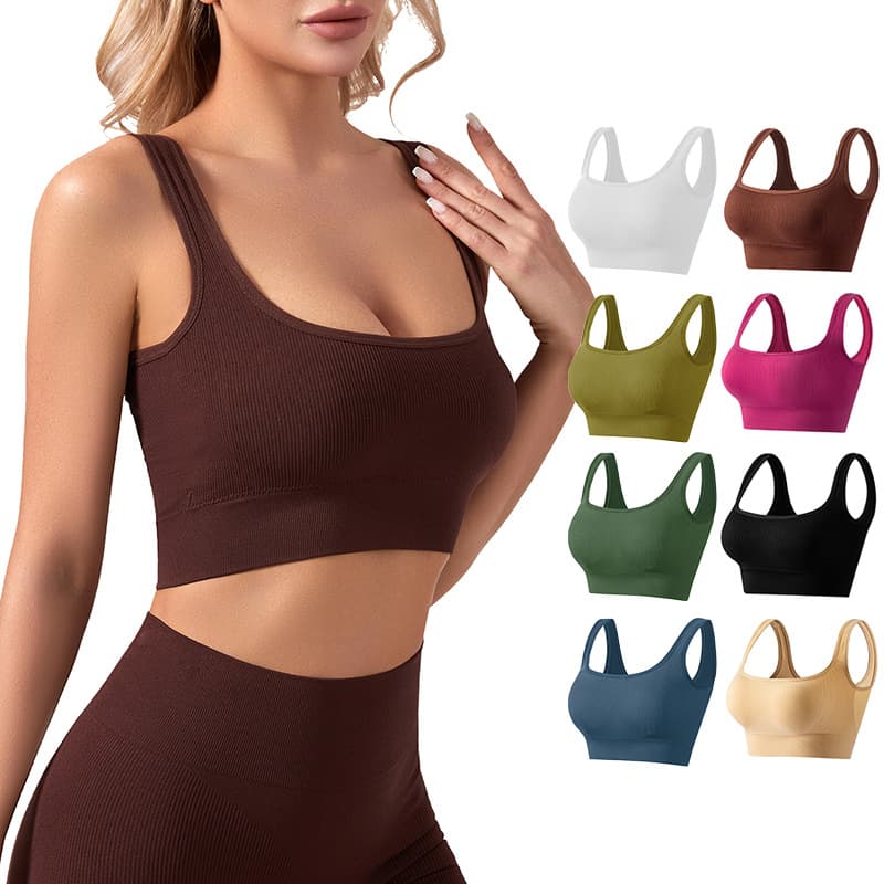 Plus Size Push-Up Wire-Free Women's Bra, Fixed Straps, Sports Yoga Anti-Shock Bra, Comfortable Base Layer, Back Beauty Vest