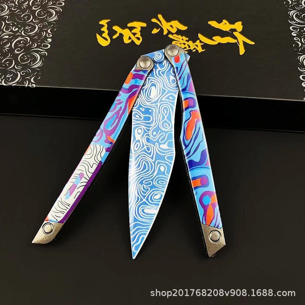 Peace Elite Game Cool Cold Front Butterfly Flame Sword Metal Alloy Game Pubg Toy Metal Model