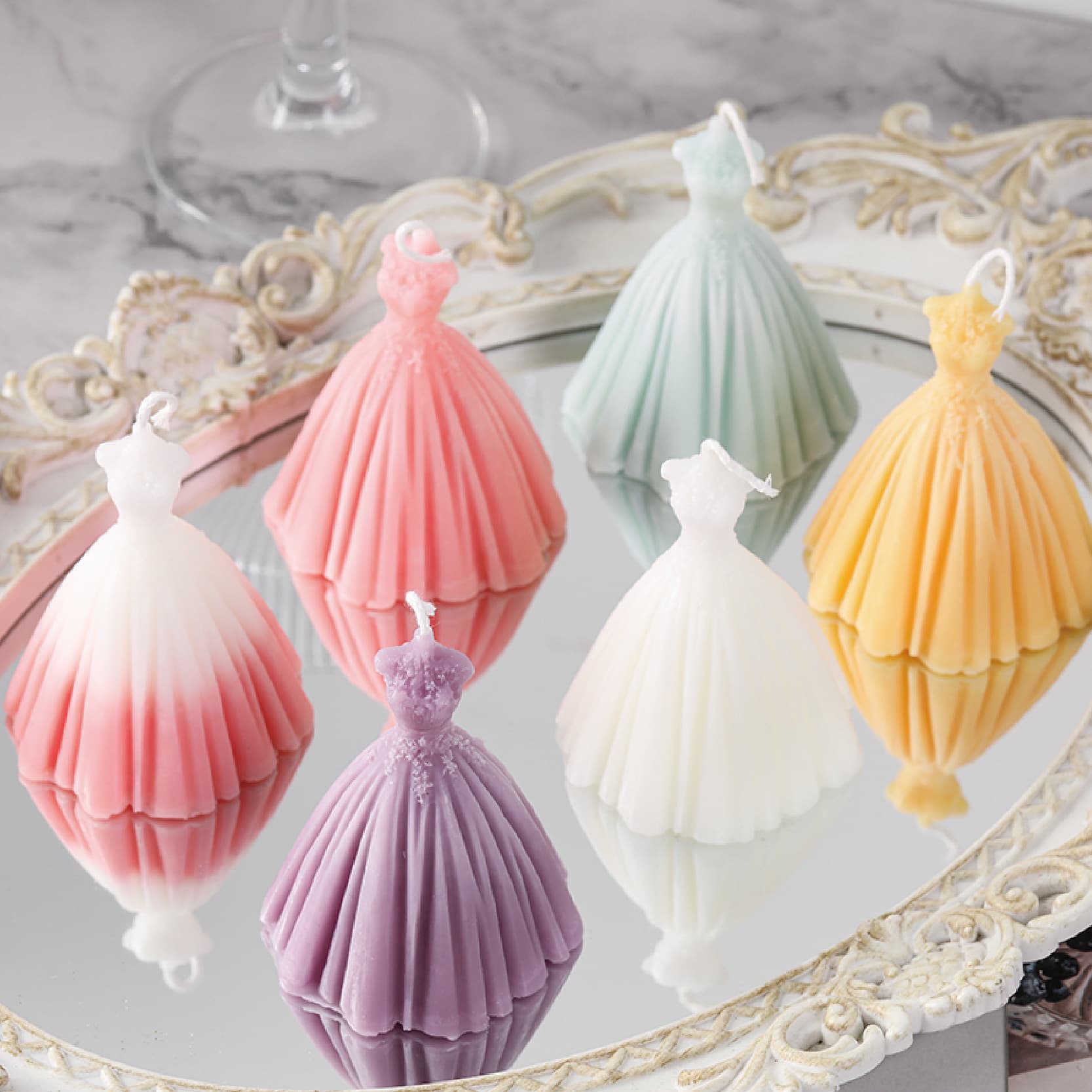 Wedding Dress Scented Candle Gift, Ins Creative Home Decoration, Cross-border Dress Candle, Wedding Shape Candle