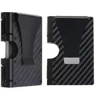 Carbon fiber ultra-light anti-theft card bag, unisex credit card holder, RFID credit card holder, metal money clip wallet