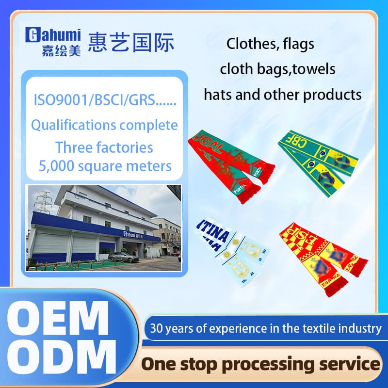 OEM Custom Cross-border Logo Football Team Fan Tassel Scarf for European Events and Squares