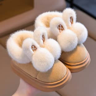 2025 New Children's Cotton Shoes Winter Girls Indoor Outdoor Thick Warm Middle and Big Kids Baby Cotton Slippers Girls